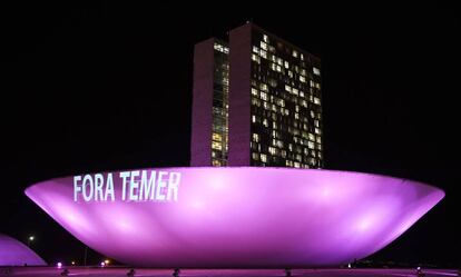 Projeção no Congresso Nacional nesta terça-feira.