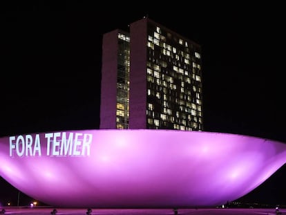 Projeção no Congresso Nacional nesta terça-feira.