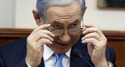 Benjam&iacute;n Netanyahu, durante el Consejo de Ministros en Jerusal&eacute;n.
  