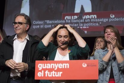 Ada Colau en la valoración de los resultados electorales el pasado domingo.