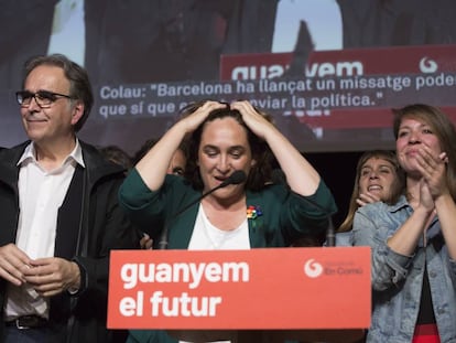 Ada Colau en la valoració dels resultats electorals diumenge.