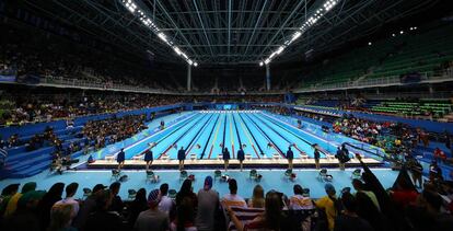 Una prueba de natación en el Estadio Olímpico Acuático de Río.