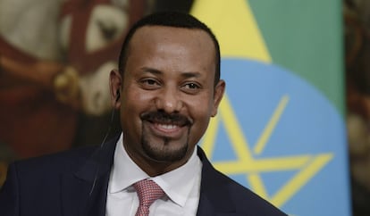 Abiy Ahmed, primer ministro de Etiopía, durante un encuentro con su homólogo italiano, Giuseppe Conte, en enero de 2019 en Roma.