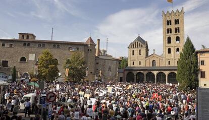 Homenaje a las víctimas del 17-A, el 26 de agosto de 2017 en Ripoll.