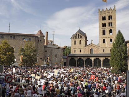 Homenaje a las víctimas del 17-A, el 26 de agosto de 2017 en Ripoll.