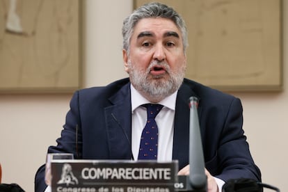 El presidente del Consejo Superior de Deportes (CSD), Jos Manuel Rodrguez Uribes, este martes en la Comisin de Educacin, Formacin Profesional y Deportes en el Congreso.