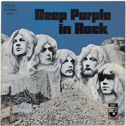 Para la portada del cuarto disco de Deep Purple, 'In rock' (1970), el gerente del grupo británico decidió esculpirlos en el monte Rushmore, Dakota del Sur (Estados Unidos). Puesto que aún quedaban dos décadas para el lanzamiento del primer photoshop , una ilustración permitió la argucia. A Ian Gillan (como George Washington), Ritchie Blackmore (Thomas Jefferson), Jon Lord (Theodore Roosevelt) y Roger Glover (Abraham Lincoln) hubo que añadir, a la derecha, un quinto presidente: Ian Paice.