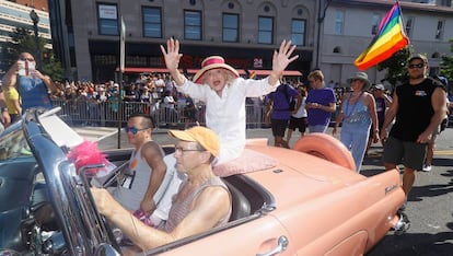 Edie Windsor durante la fiesta del Orgullo Gay, en Washington en 2017.