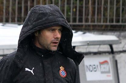 Mauricio Pochettino, en la Ciudad Deportiva del Espanyol en Sant Adrià