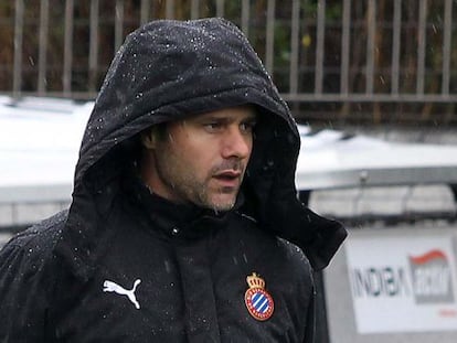 Mauricio Pochettino, en la Ciudad Deportiva del Espanyol en Sant Adrià