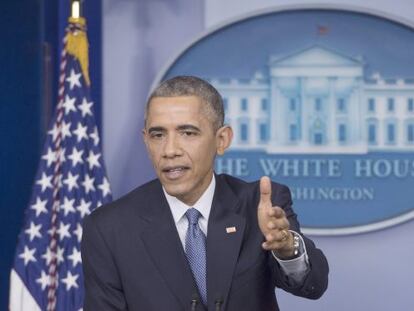 Barack Obama durant la roda de premsa. 