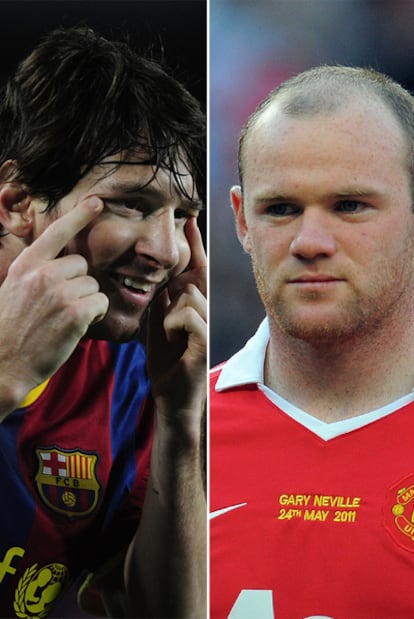 Leo Messi y Wayne Rooney.