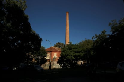 Vista exterior de la Real Fábrica de Tapices en Madrid.