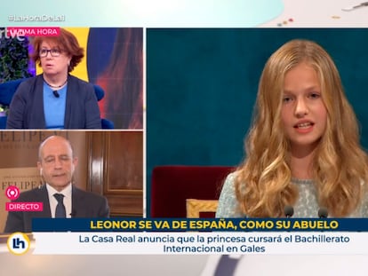 Pantallazo del programa 'La hora de La 1' del 10 de febrero de 2021, con el rótulo sobre la princesa Leonor.