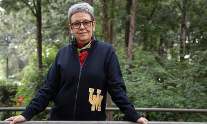 Angélica Cuéllar, candidata a la rectoría de la UNAM, en la Facultad de Políticas.