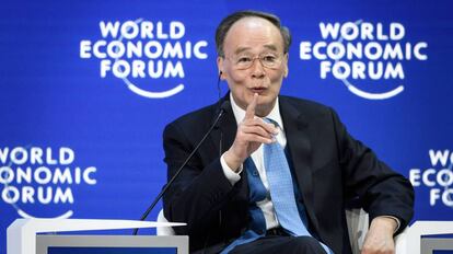 El vicepresidente chino, Wang Qishan, en Davos.