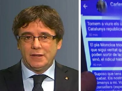 Missatges de Puigdemont a través de Signal.