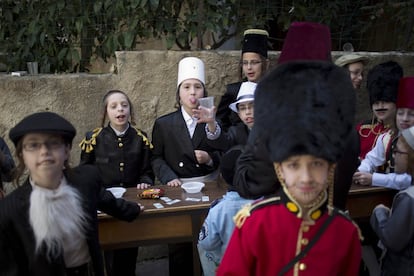 Celebración de la festividad del Purim en Tel Aviv (Israel).