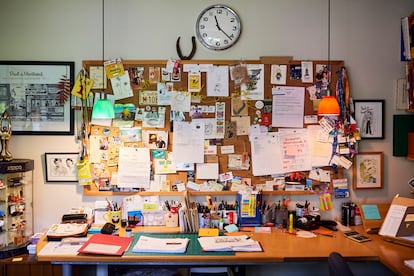 Detalle del estudio del dibujante Michel Rabagliati en su casa en Montreal.   