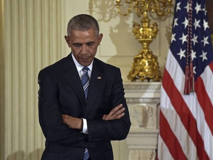 El presidente Barack Obama en uno de sus &uacute;ltimos actos en la Casa Blanca