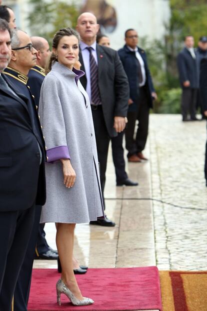 La Reina acompañó a don Felipe durante la visita de Estado a Portugal, noviembre de 2016.