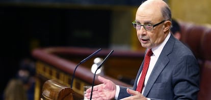 El ministro de Hacienda y Administraciones Públicas, Cristóbal Montoro, durante una intervención en el Congreso.