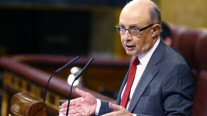 El ministro de Hacienda y Administraciones Públicas, Cristóbal Montoro, durante una intervención en el Congreso.