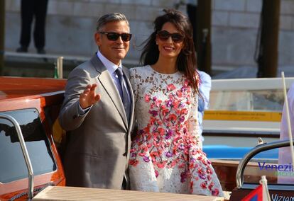 Esta imagen fue la primera aparición de Amal y George Clooney como marido y mujer. 