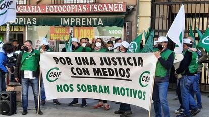 Protesta de funcionarios de Justicia.