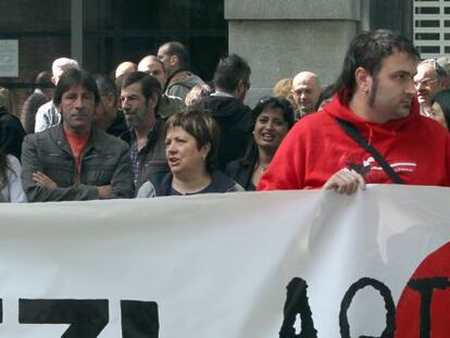 Imagen de la concentración del domingo en la Gran Vía bilbaína.
