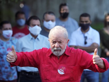 O ex-presidente Lula no ano passado, no dia de votação das eleições municipais.