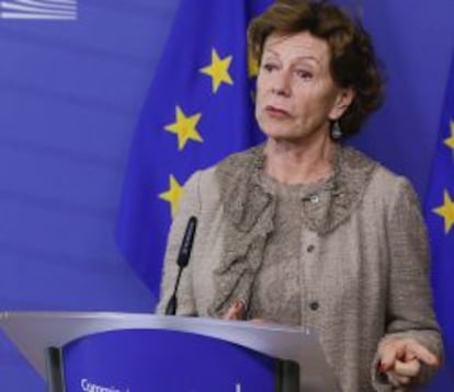 Neelie Kroes, vicepresidenta de la Comisi&oacute;n Europea.