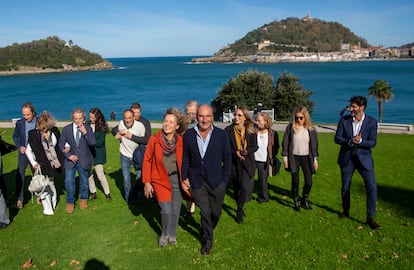 Familiares de Eduardo Chillida este martes en la presentación de los actos del centenario del artista vasco.