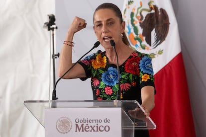Claudia Sheinbaum en el Estadio Juárez Vive, en Ciudad Juárez, Chihuahua, el 26 de septiembre.