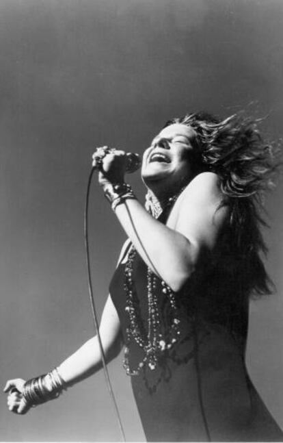 Janis Joplin, durante un concierto en mayo de 1968 en San José, California.