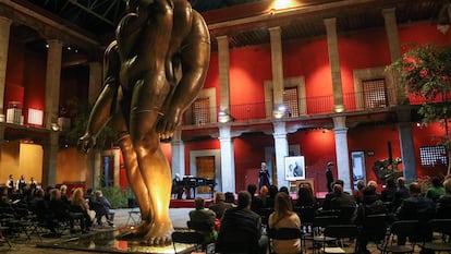 Exposición de Manuel Felguérez en el Museo José Luis Cuevas, en Ciudad de México, en noviembre de 2024.