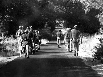 Campamento de Fuerza Joven en 1980 en San Lorenzo de El Escorial (Madrid)