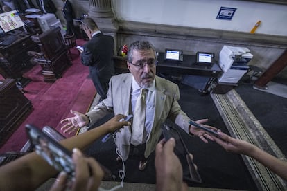 Bernardo Arévalo en el Congreso, el 31 de agosto en Ciudad de Guatemala.