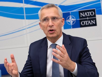 Jens Stoltenberg, este viernes en la sede de la OTAN, en Bruselas.