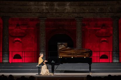 Concierto De Maria Joao Pires en el Palacio de Carlos V, durante el 68 Festival Internacional de Musica y Danza de Granada.