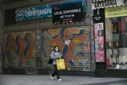 Tiendas cerradas en el centro de Madrid.