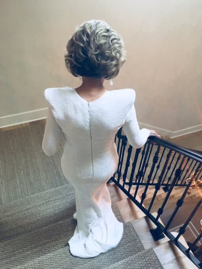 Jane Fonda lista para ir a los Oscar en una foto que ha publicado en su Instagram.