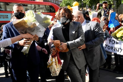 El actor Johnny Depp, a su llegada a la Alta Corte de Londres el pasado julio.