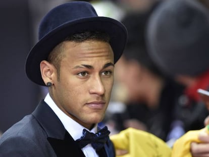 Neymar, na festa da Bola de Ouro 2016
