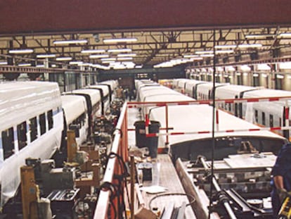 Planta de fabricación de los coches del AVE S102 de Talgo en Rivabellosa.