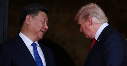 Xi Jinping y Donald Trump, en Mar-a-Lago (Palm Beach,Florida), la residencia vacacional del presidente de EEUU, en abril pasado.