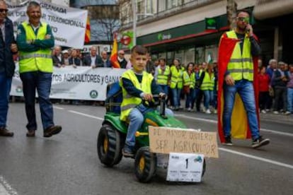Manifestantes en la protesta agraria del miércoles en Granada.