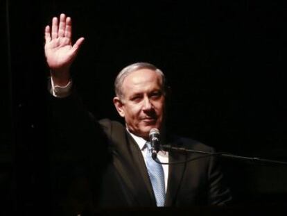 Benjamín Netanyahu, durante su acto electoral en Tel Aviv.