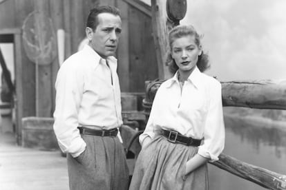 Lauren Bacall y su marido, Humphrey Bogart, durante el rodaje de la película 'Cayo Largo', de John Huston.