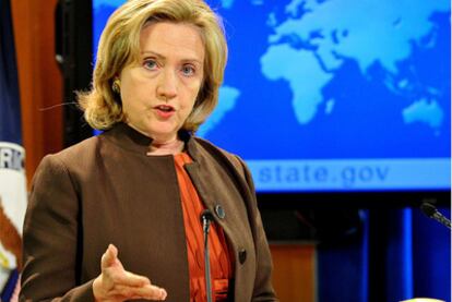 La secretaria de Estado, Hillary Clinton, durante la presentación del informe de su Departamento sobre la libertad religiosa en el mundo.